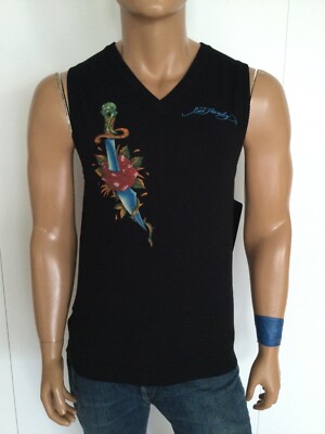 Ed Hardy Y2K Snake/Skull/Eagle Black Vest Size XXL