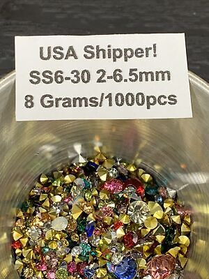 Loose Point Back Resin Rhinestones Mixed Colors SS6-30 1000pc Jewelry Repair 000