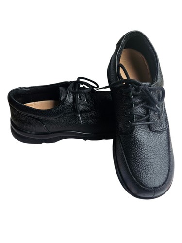 APEX Y900M Mens Size 10 Black Lace Up Shoes Work Wear Casual Round Toe Pre Owned