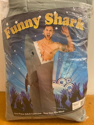 FUNNY SHARK ONE PIECE FANCY DRESS OUTFIT by WICKED COSTUMES - ONE SIZE