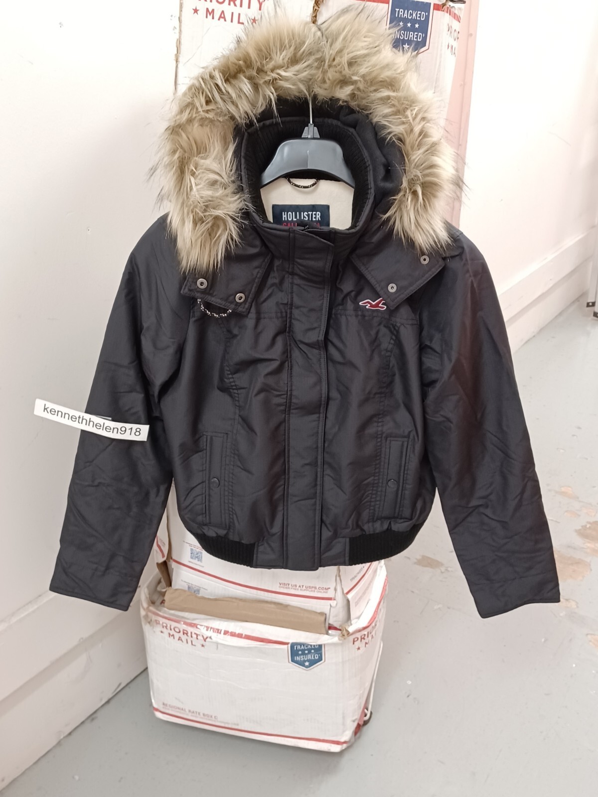 【Hollister】All-Weather Jacket L 迷彩柄 HOLLISTER ALL WEATHER FLEECE LINED JACKET COAT CAMO MENS