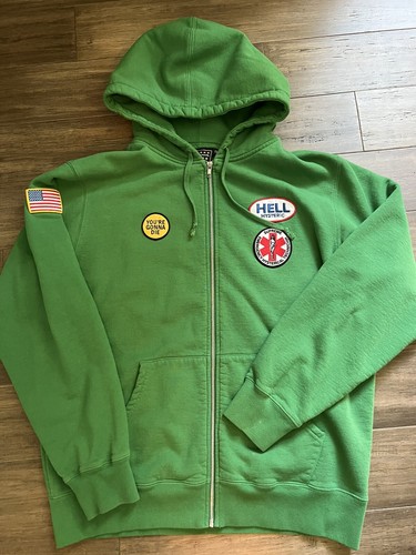 Supreme x Hysteric Glamour PATCHES GREEN Zip Up Hoodie FW17 Supreme x Hysteric Glamour PATCHES GREEN Zip Up Hoodie FW17