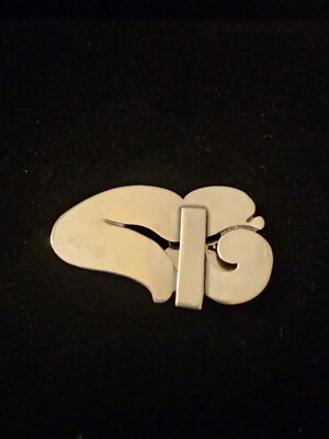 PAVAL Rare Fur/Dress Clip Sterling Signed Art Deco 