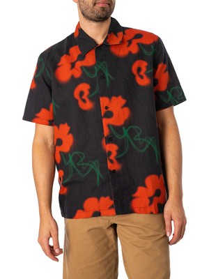 Разноцветная рубашка Edwin Mens Garden Society с короткими рукавами
