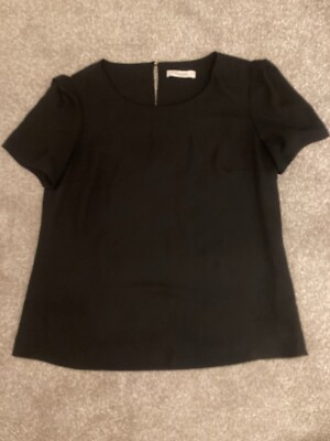 Oasis Black Crepe Lightweight Short Sleeve Tunic Top 14