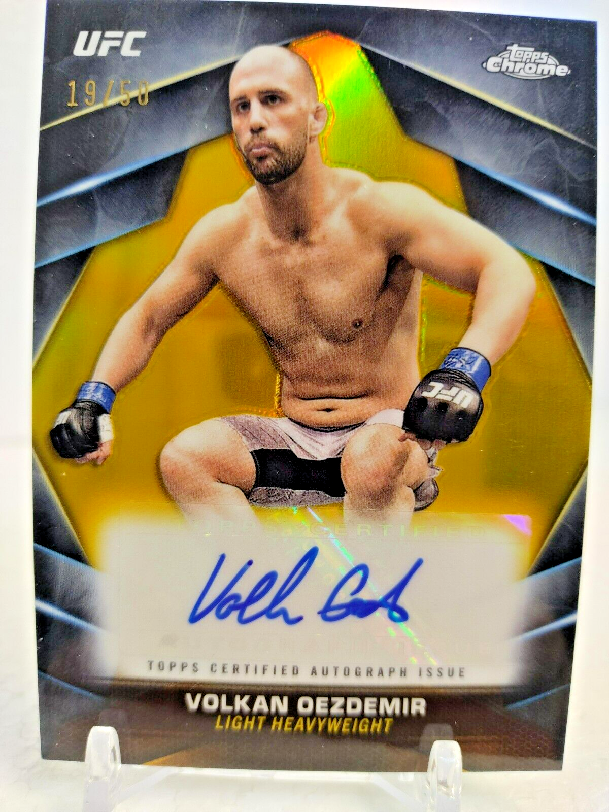 VOLKAN OEZDEMIR AUTO #/50 Gold REFRACTOR 2024 Topps Chrome UFC | eBay