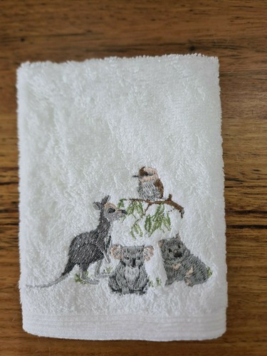 Australian Animal Koala Wombat Kangroo Kooka Face Washer Hand Towel