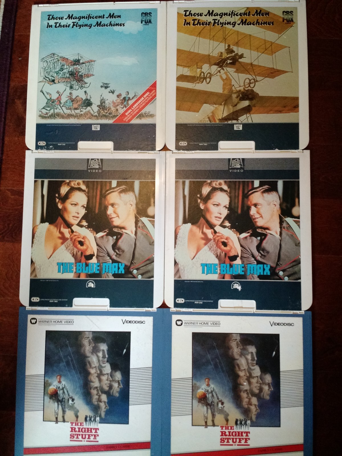 6 - ACTION CED VIDEODISC Those Magnificent men , the Blue Max , the Right Stuff