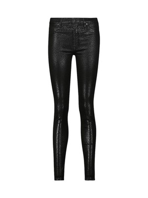 7 FOR ALL MANKIND Женские черные узкие джинсы на молнии с высокой талией по щиколотку 30