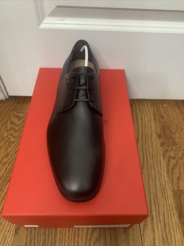 Pre-owned Ferragamo Salvatore  Spencer Black Leather Mens Shoes 7.5 Eee