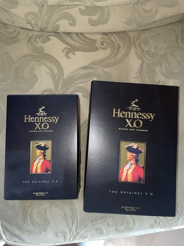 LOT (2) HENNESSY X.O cognac EMPTY retractable gift boxes