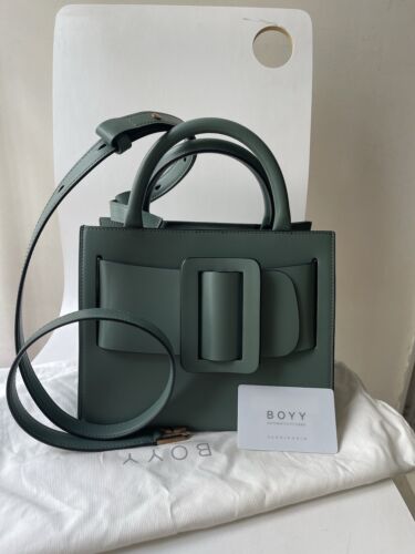 AUTH BOYY Bobby 23 Buckle Leather Top Handles Tote CANARD AUTH BOYY Bobby 23 Buckle Leather Top Handles Tote CANARD