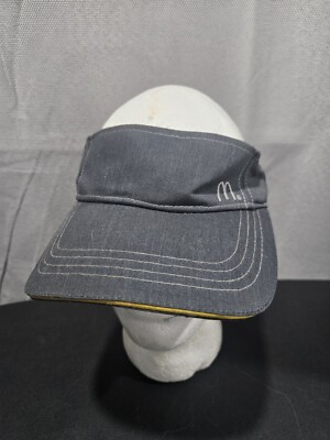 McDonalds Gray Employee Crew Work Uniform Fast Food Adult Adjustable Visor