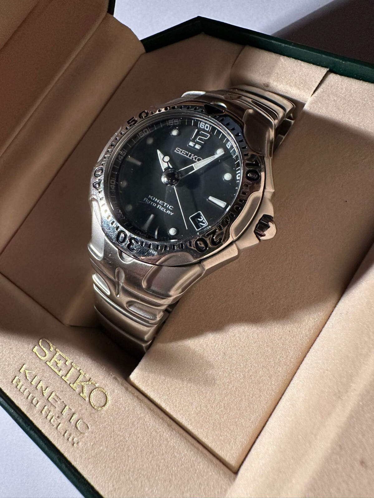SEIKO キネティック KINETIC 自動巻き 5J22-0A50 稼働品 【a1149 