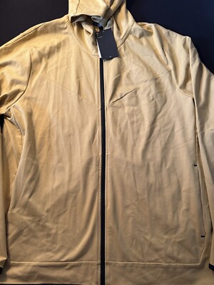 Nike Tech Essentials Jacket Gold Black Hooded Full Zip Men Size XLT DX0822-725