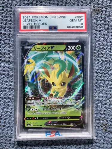 PSA 10 Leafeon V Pokemon Card 002/069 S6a Eevee Heroes PSA 10 Leafeon V Pokemon Card 002/069 S6a Eevee Heroes