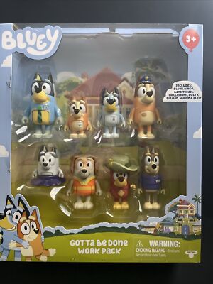 Bluey Gotta Be Done Work Pack Alfie Rusty Muffin Bingo Chilli 8 Figures New