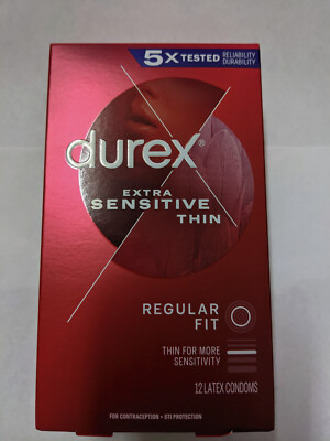Durex Extra Sensitive Lubricated Condoms, Super Thin - 12 ct