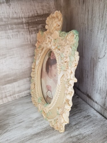 STUNNING Vintage Floral Picture Frame 3D Antique Victorian Style 4x6 Photo