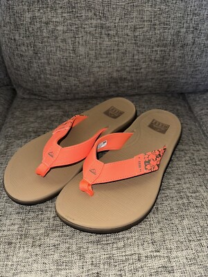Reef Sandals Santa Ana, women size 8 super cute bright poppy color,