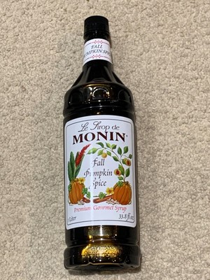 NEW) Monin Premium Fall Pumpkin Spice Flavoring Syrup 33.8 fl oz - free shipping