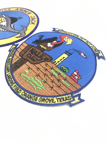 Lot Of 2 Military Patches USS Amber Jack SS 522 Navy, Naval Landing Orange Texas