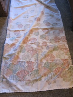 Springs Pastel Colors Coastal Seashells Cloth Shower Curtain
