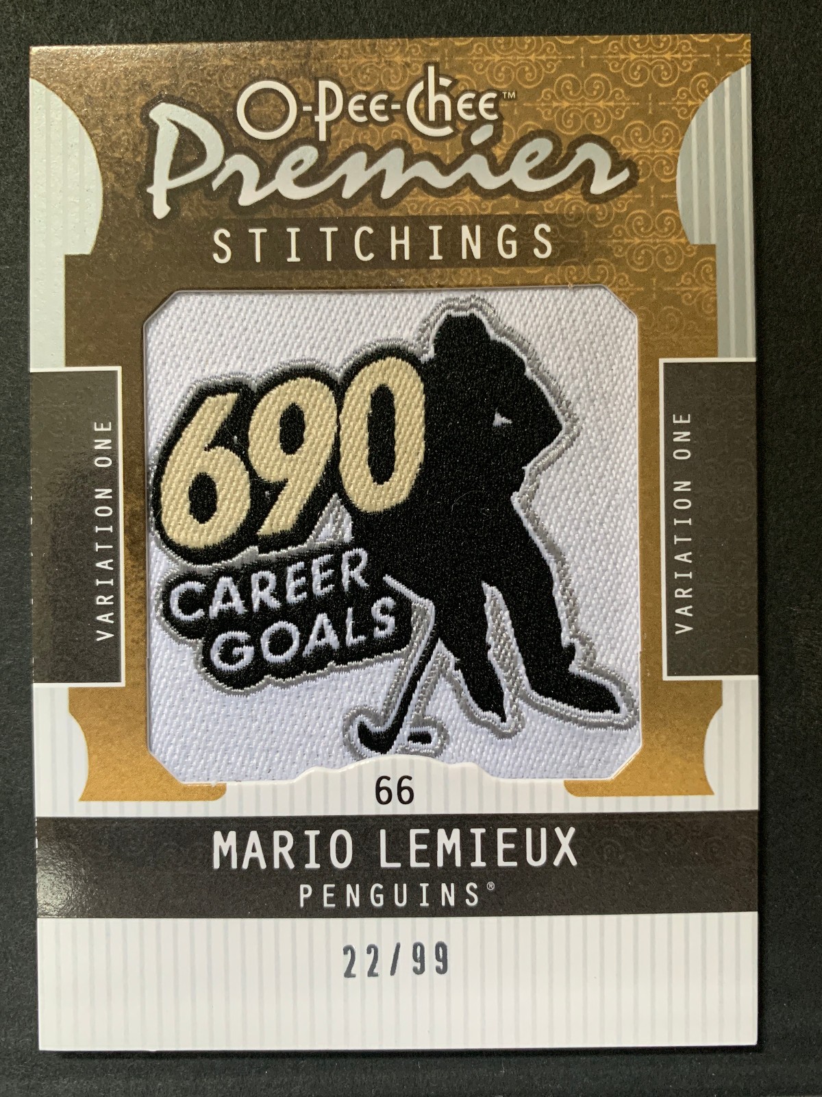 2008 O-Pee-Chee OPC Premier Stitchings Patch #PS-ML Mario Lemieux /99