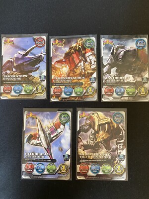 5 Dinozords Bundle - 2008 Power Rangers Collectible Card Game (CCG)