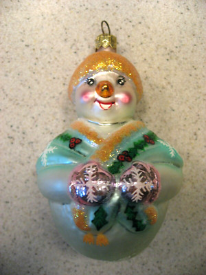 Vintage Radko Jolly Wrap Junior Glass Christmas Ornament 4.5''T Juvenile Diabetes