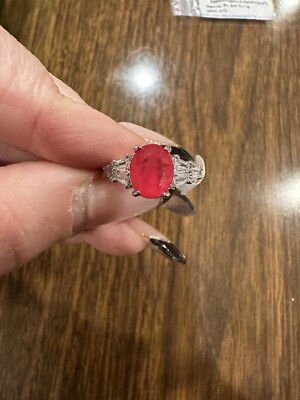 Ring Bomb Party ''Elevated Love'' Sz 8 Rbp3668 Darl Pink Sapphire Rhodium Plated