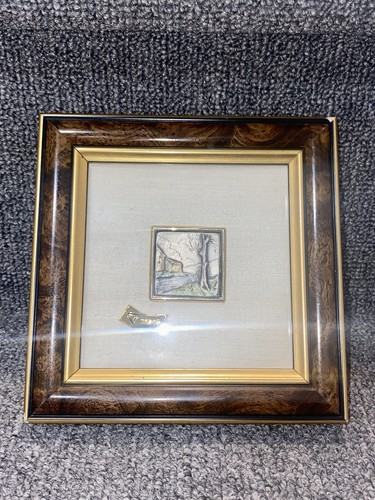 925 Silver Etched Art Albor Italian Italy Frame Wall Art