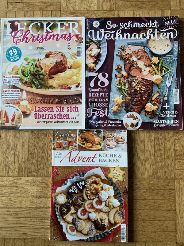 3 Zeitschriften:Landidee Advent Backen, Lecker Christmas,So Schmeckt Weihnachten