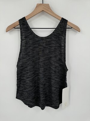 NEW Lululemon Shirt Womens Size 4 Black Rush Hour Tank Top Athleisure Yoga