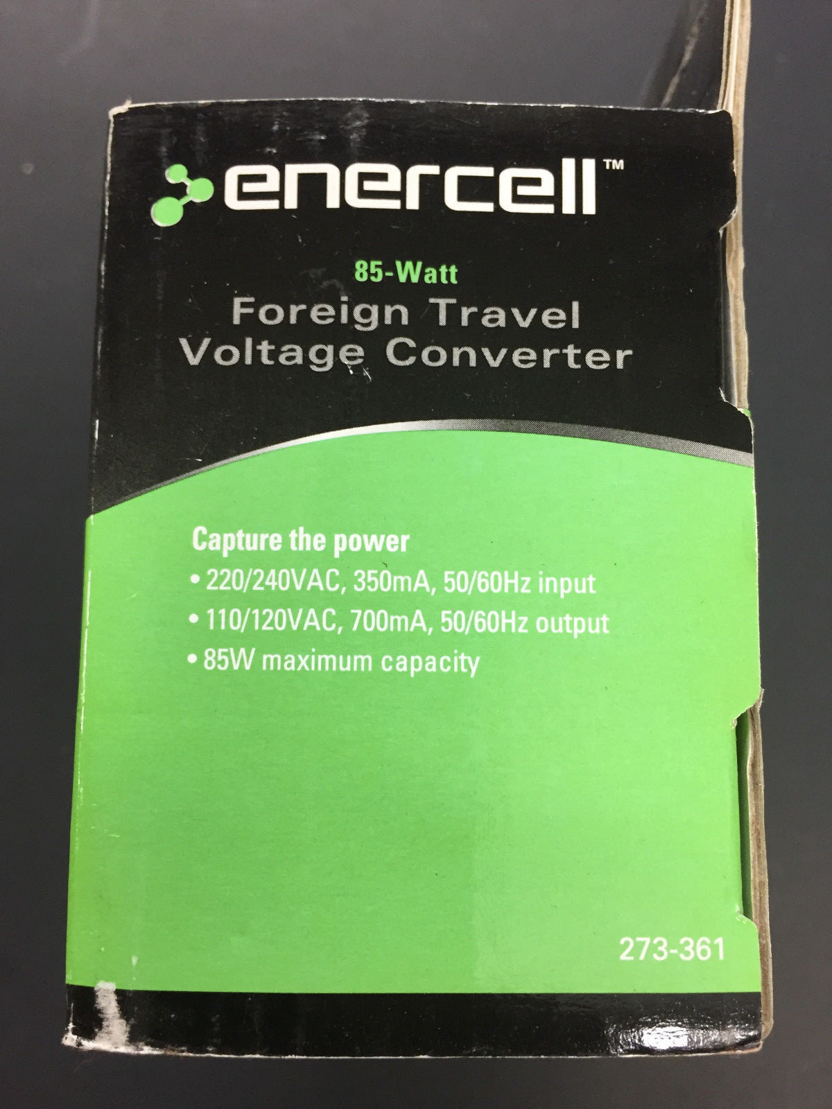 NEW Enercell 85- Watt Foreign Travel Voltage Converter # 273-361