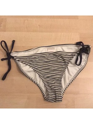 XHILARATION Womens Navy Striped Side Tie Bikini Swimwear Bottom XL
