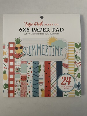 Echo Park 6''x 6'' SUMMERTIME paper pad~Beautiful! Quick Ship!