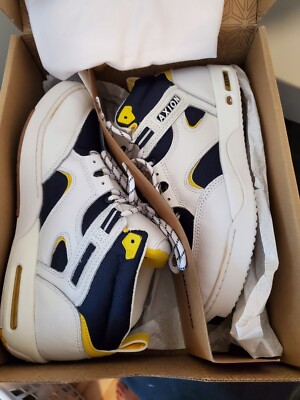 Axion Genesis Mid Sz 10 White/Navy/Yellow, New/Unworn With Box
