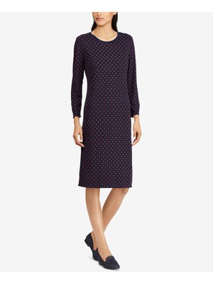 

LAUREN RALPH LAUREN Женское темно-синее платье-футляр с длинными рукавами ниже колена, Navy