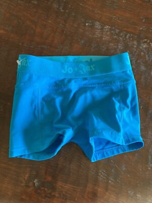 JO & JAX PRO SHORTS SIZE MEDIUM CHILD 8-10 SEA BLUE CHEER GYMNASTICS DANCE