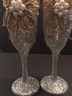 Rustic/ Country Wedding Party Reception Champagne Toasting Glasses Bride &Groom