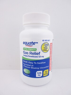 Equate Extra Strength Gas Relief 125 mg, 72 Softgels - FREE SHIPPING