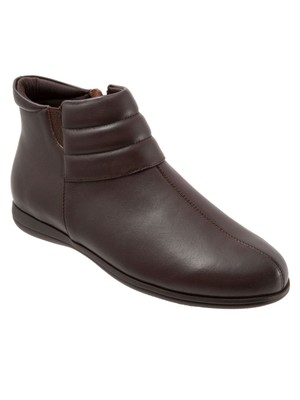 

TROTTERS Женские коричневые кожаные стеганые ботильоны с круглым носком Goring Comfort, Коричневый, T1954-200