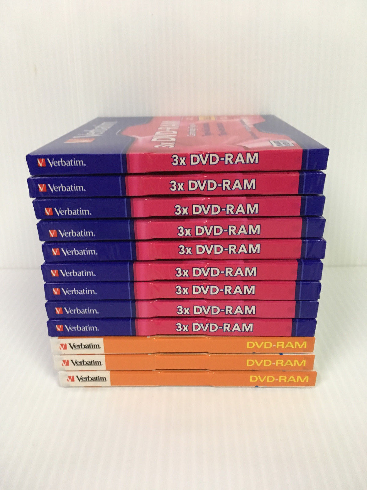Verbatim (LOT of 12) 4.7 GB 120 min 3x DVD-RAM Cartridge Type 4 #95002  NEW