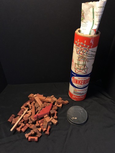 VIntage TINKERTOY WONDER BUILDER set Incomplete with instructions NOS 1953