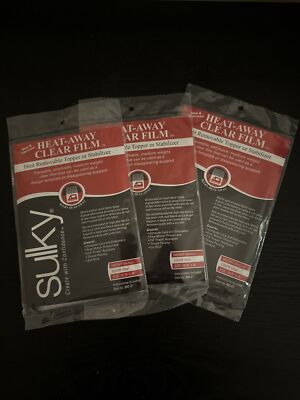 NEW LOT OF 3 Sulky Heat Away Traceable Embroidery Temp Clear Film Stabilizer