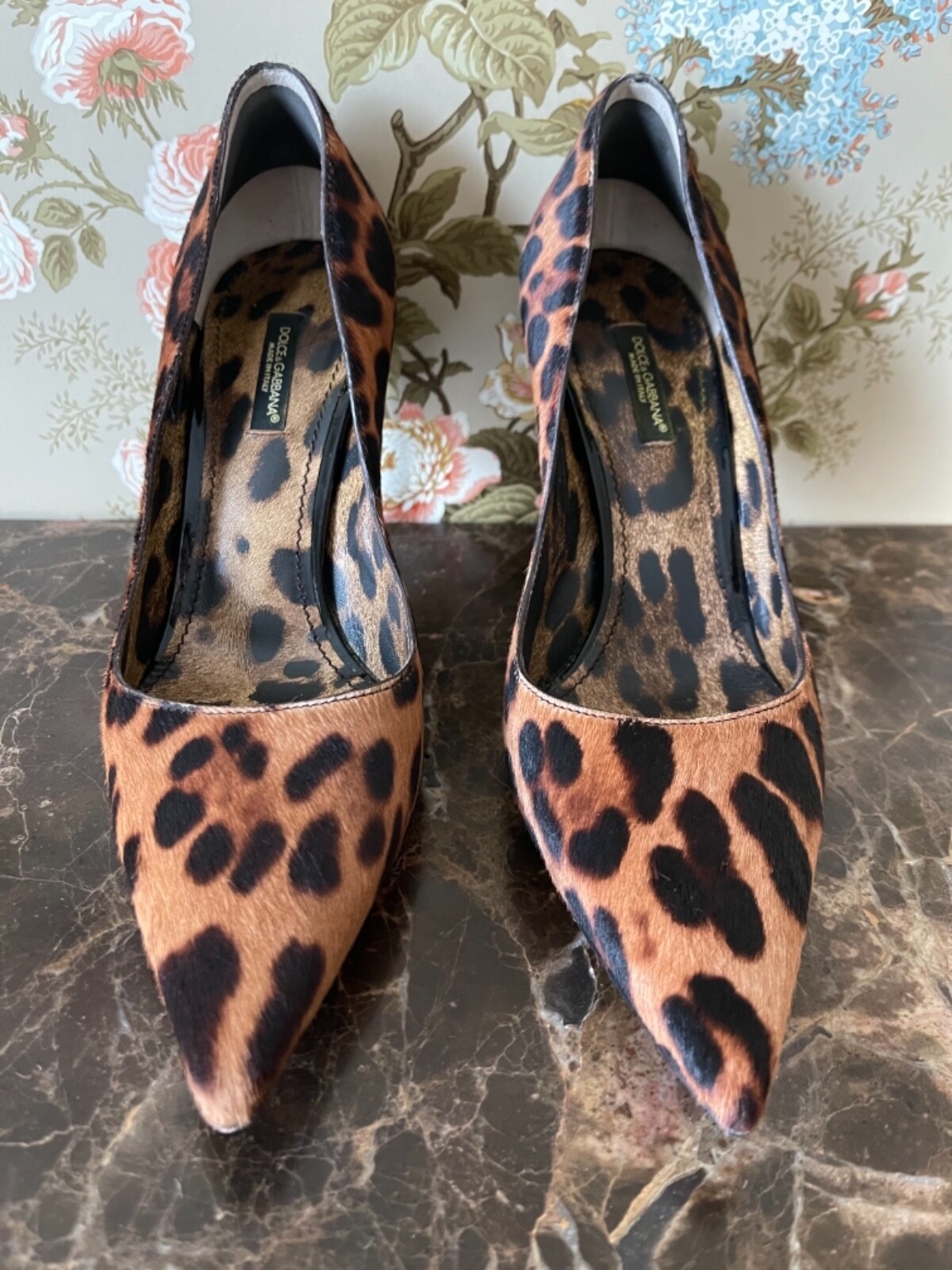 DOLCE & GABBANA Leopard-print pony hair pumps size 38 | eBay