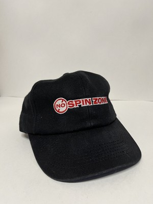 90s  Fox News No Spin Zone Strap Back Hat Cap Black Made In USA Legend Tag