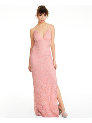 

EMERALD SUNDAE Женское розовое вечернее платье русалки на тонких бретельках для юниоров, Розовый