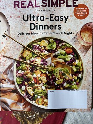 Real Simple Magazine September 2021 easy dinners maximize time and money